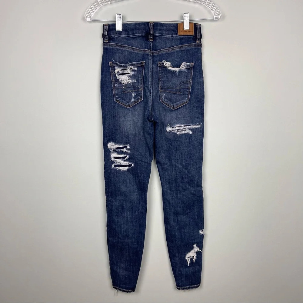 American Eagle Curvy Hi-Rise Jeggings Distressed Size 0 - Picture 9 of 9